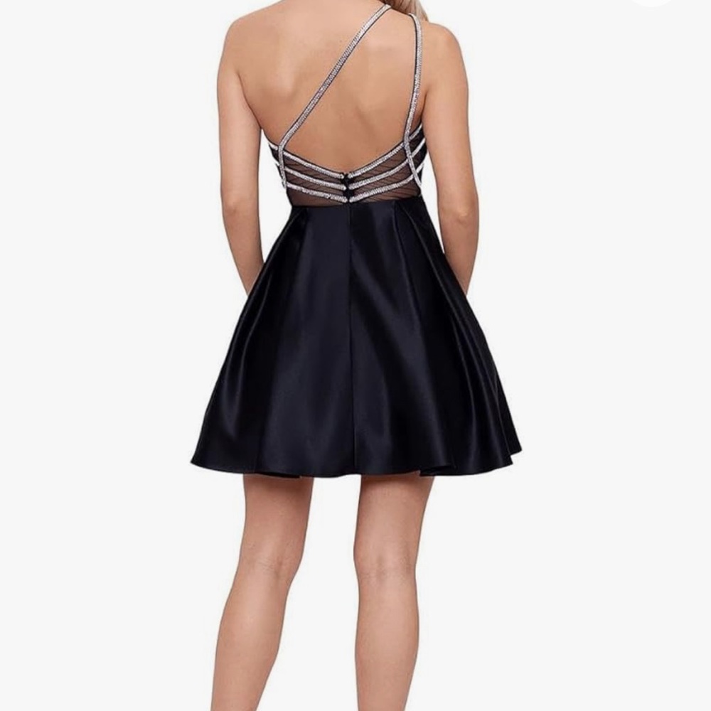 Blondie Nites one shoulder rhinestone Junior prom dress